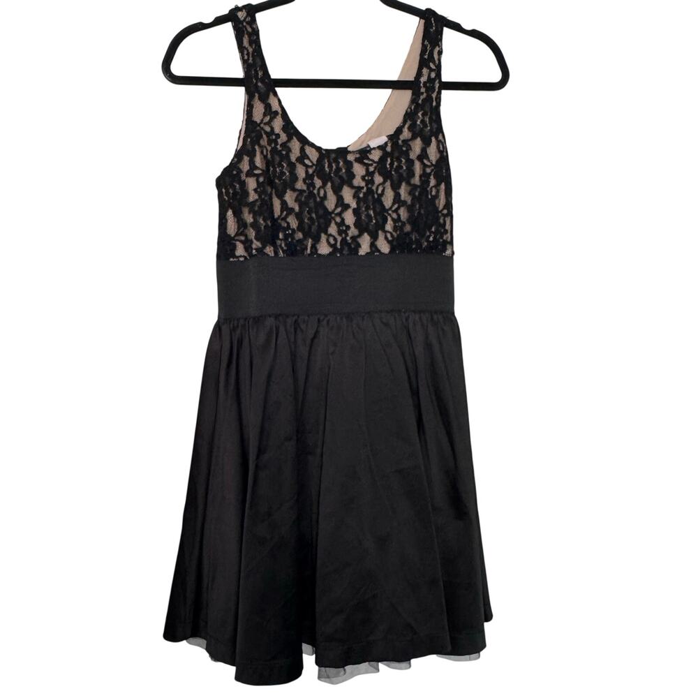 Vintage Better B. Black Lace‎ Mini Sleeveless Retro Formal Dress Size S